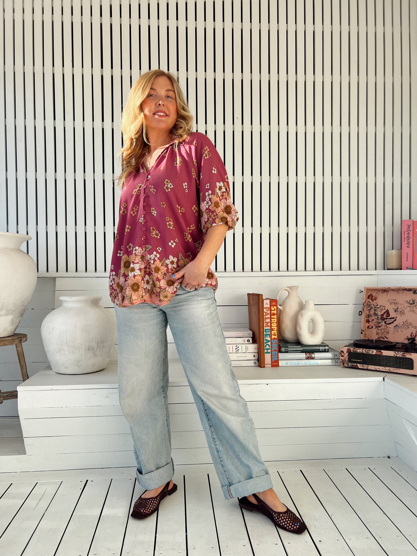 Arden Blouse - Bee Orchid