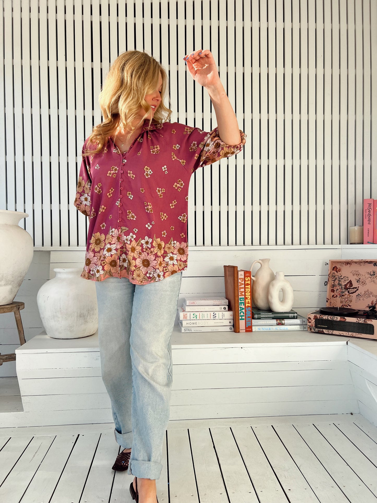 Arden Blouse - Bee Orchid