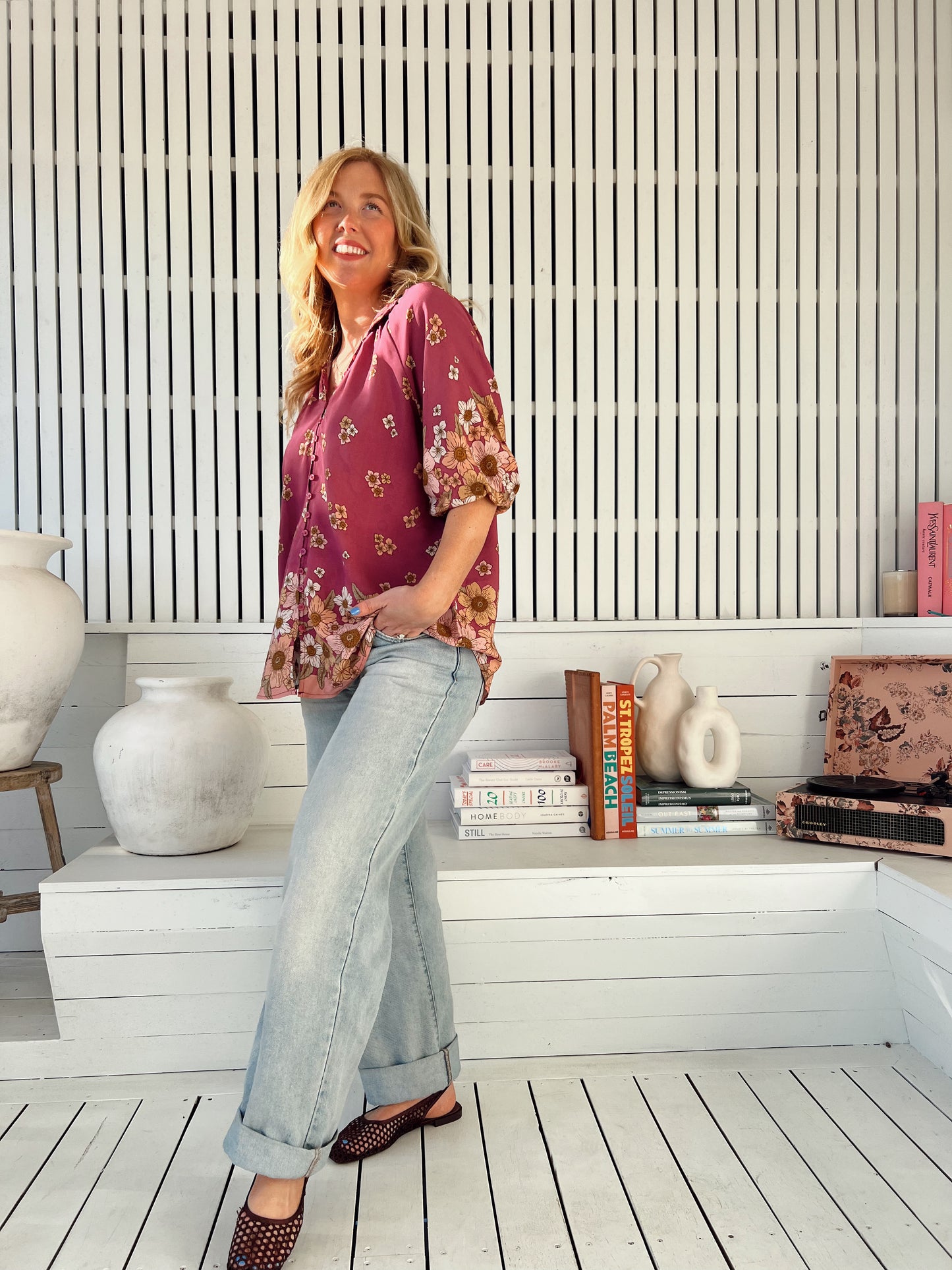 Arden Blouse - Bee Orchid