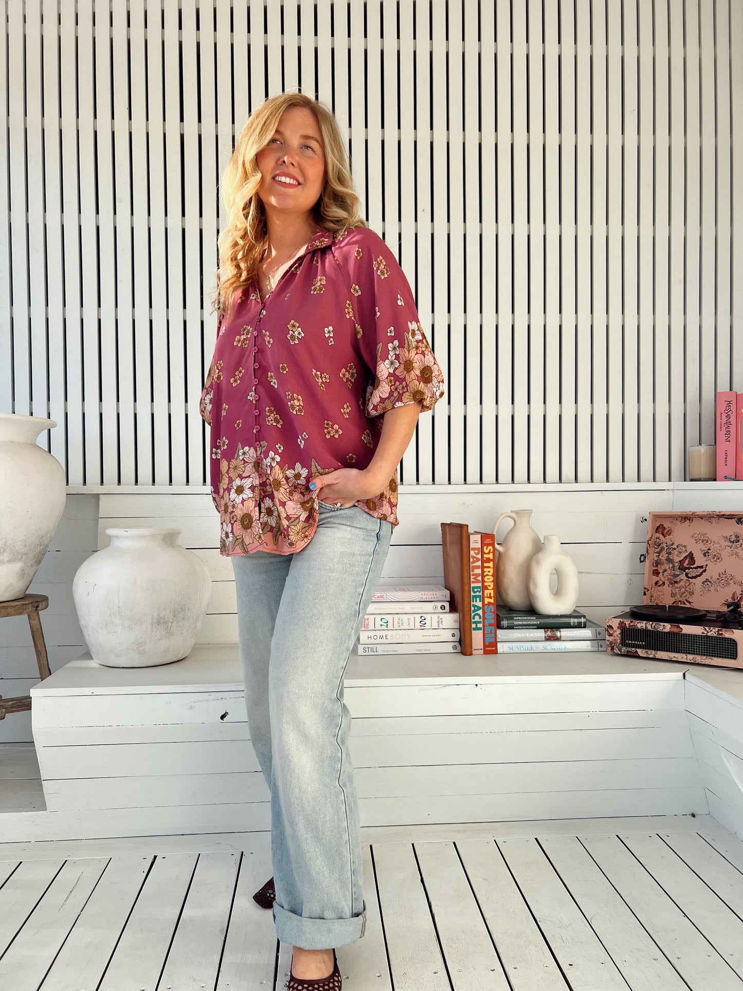 Arden Blouse - Bee Orchid