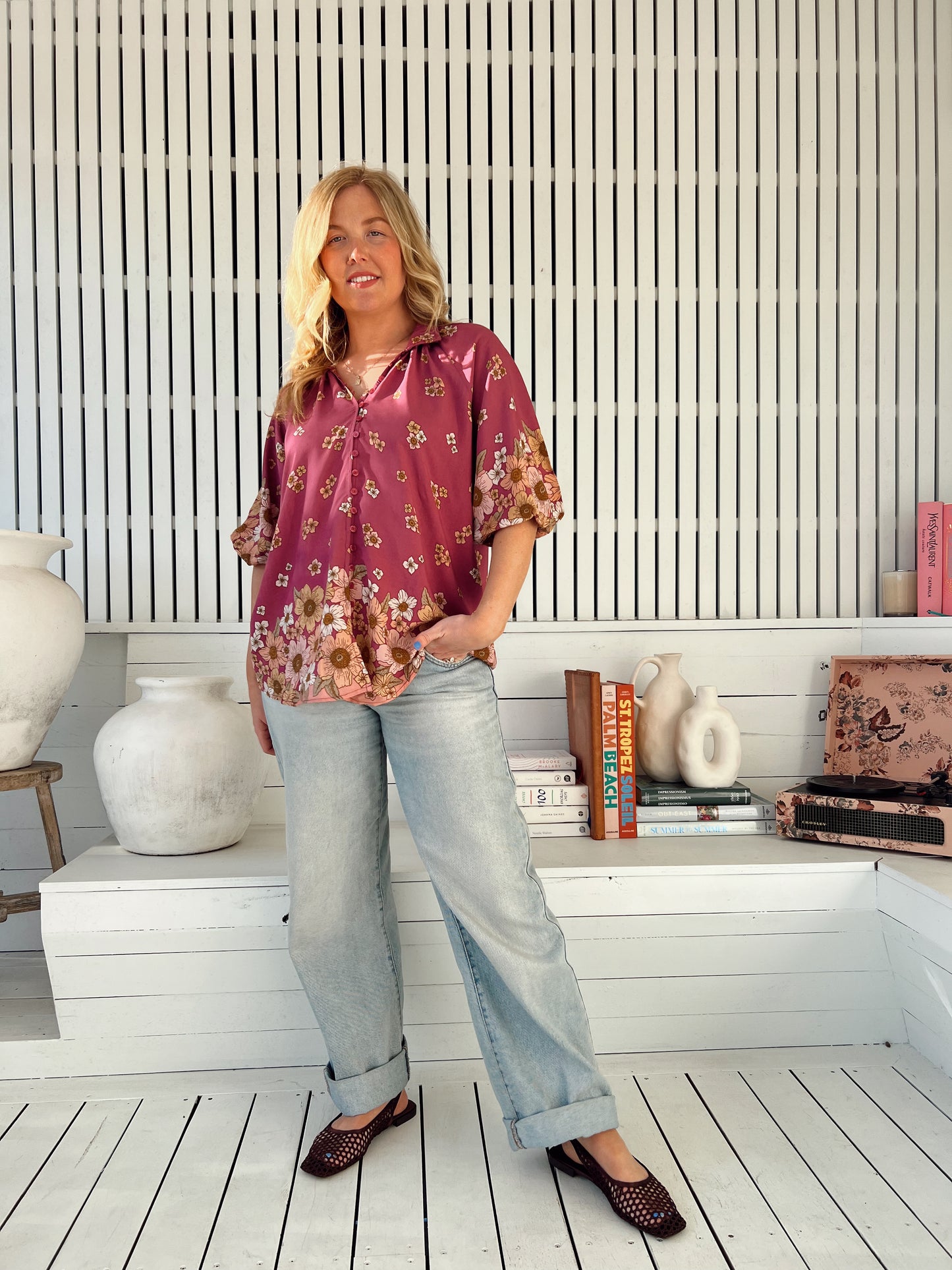 Arden Blouse - Bee Orchid