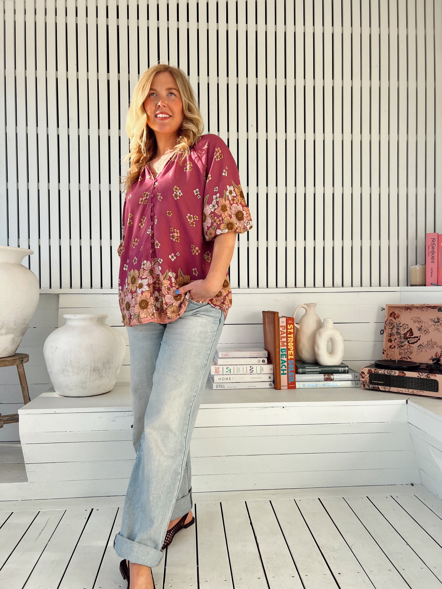 Arden Blouse - Bee Orchid
