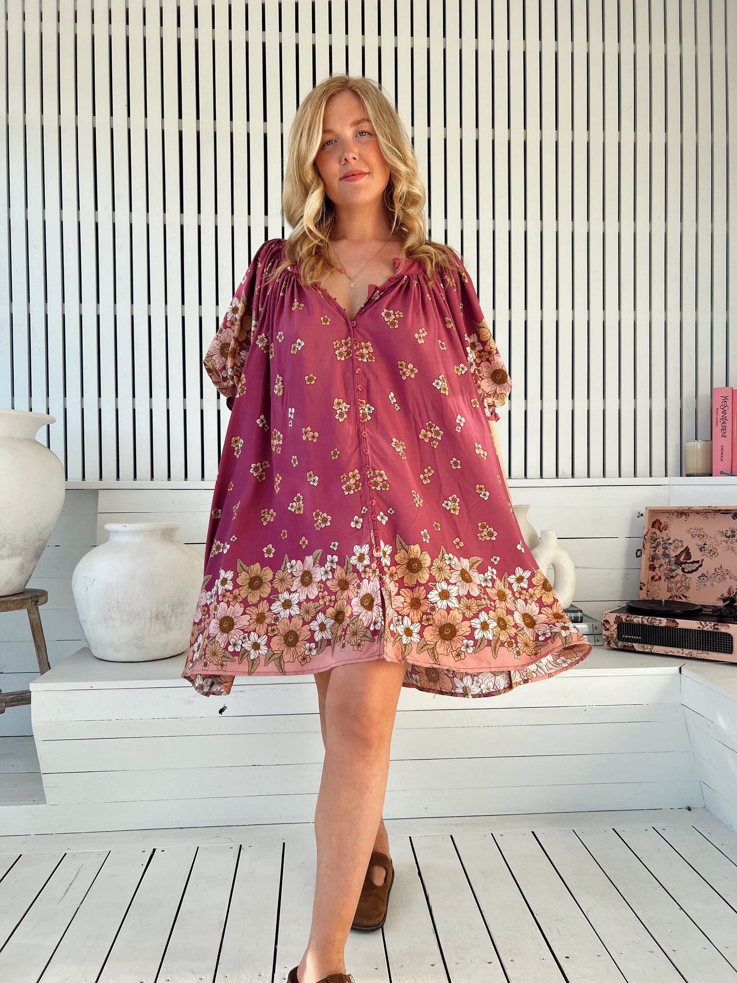 Evelyn Mini Dress - Bee Orchid