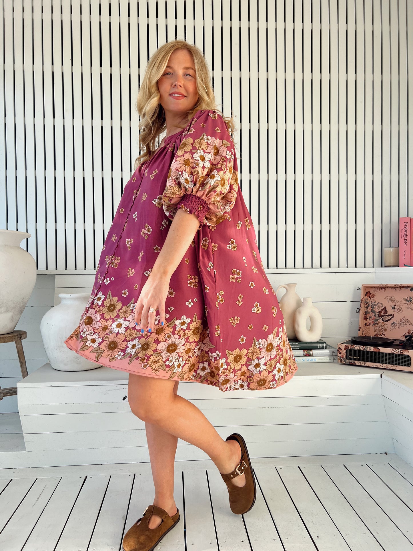 Evelyn Mini Dress - Bee Orchid