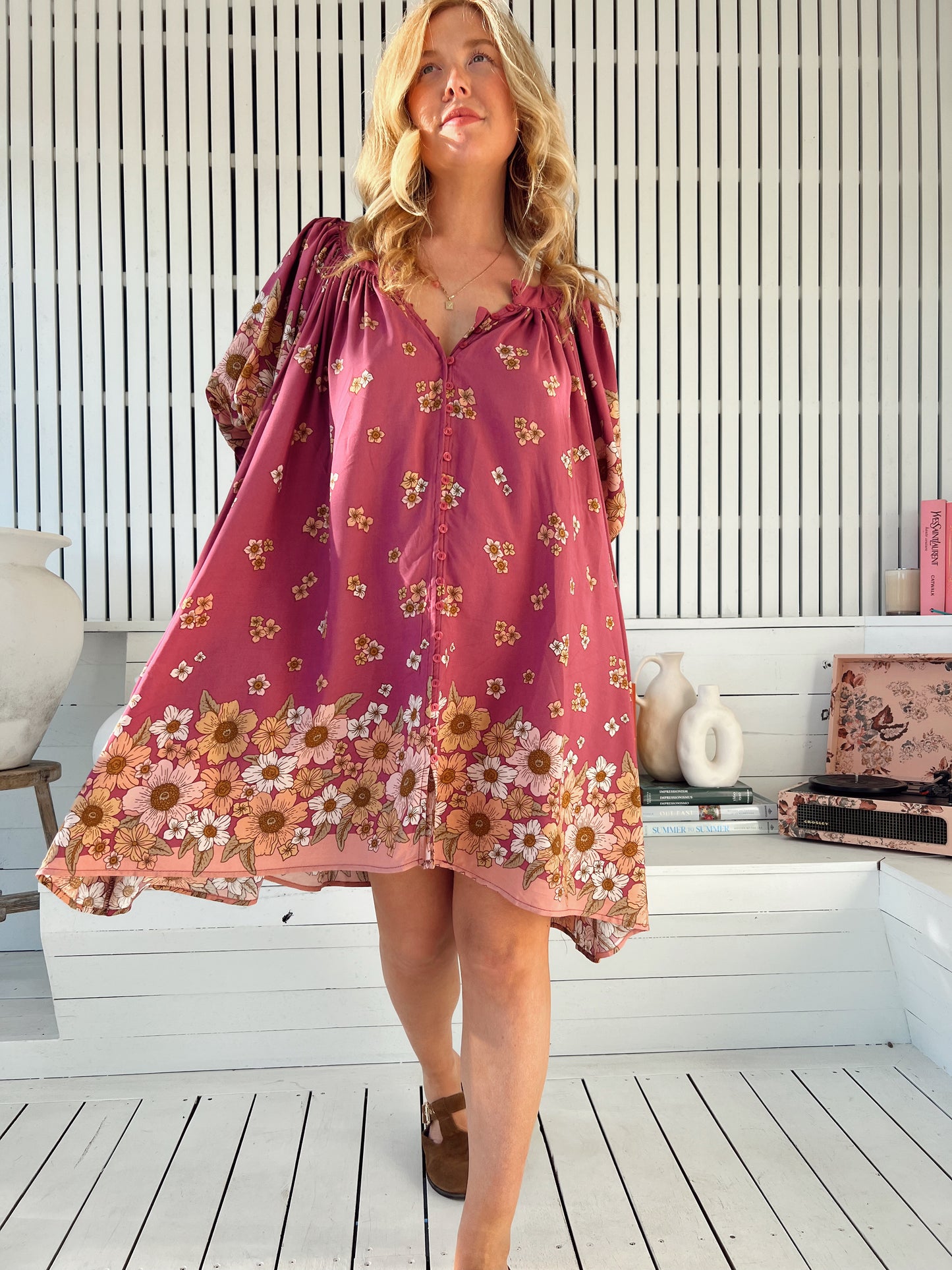 Evelyn Mini Dress - Bee Orchid
