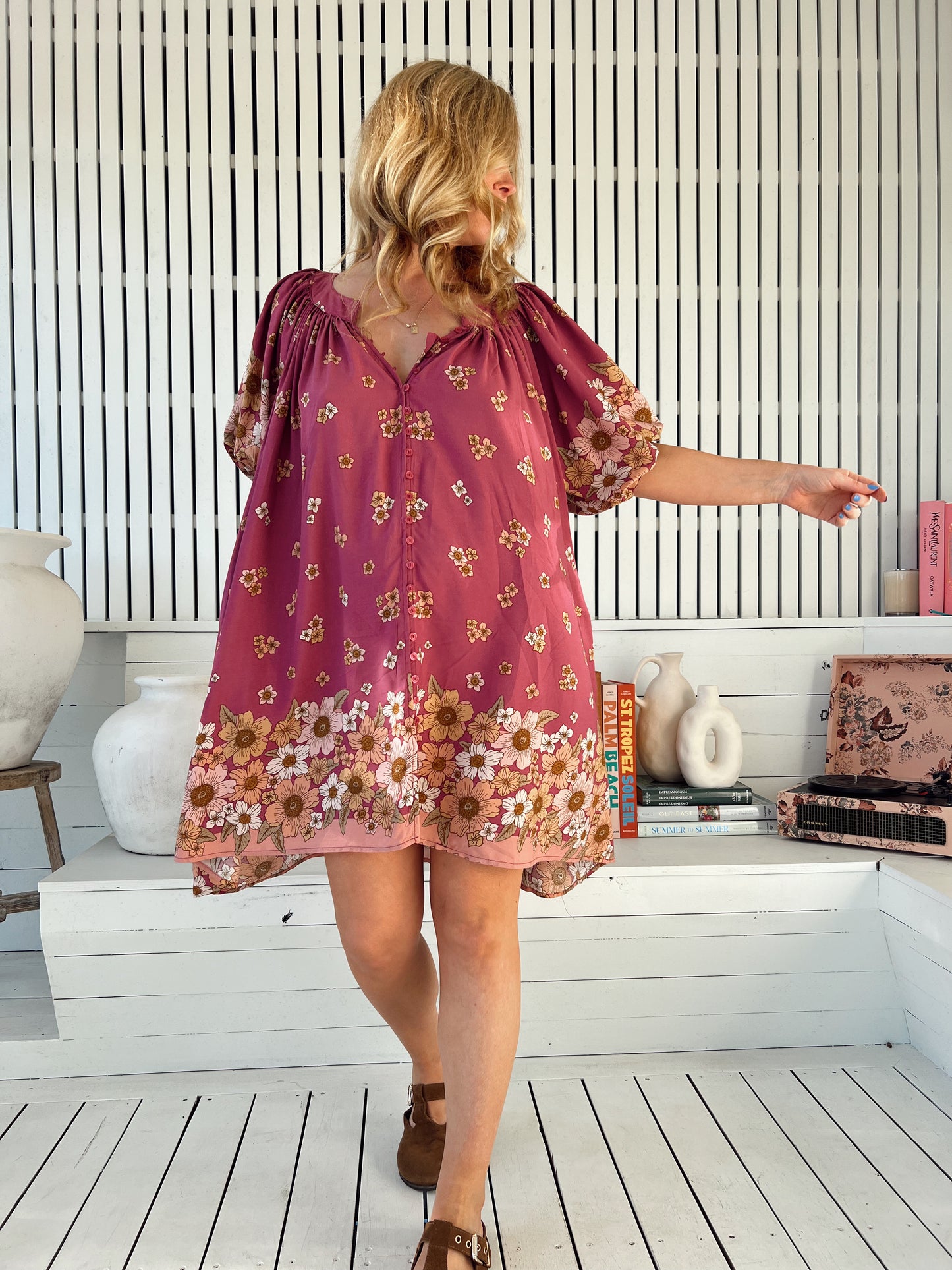 Evelyn Mini Dress - Bee Orchid