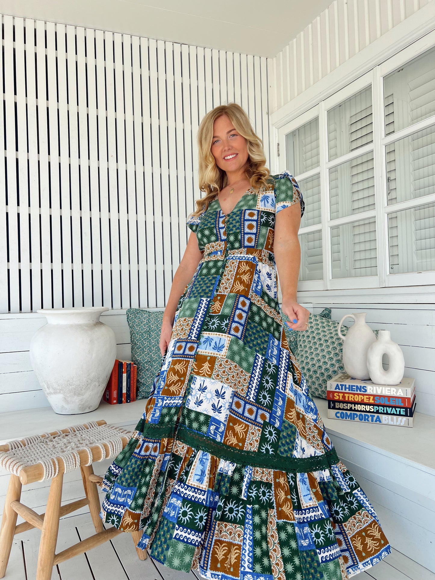 Carmen Maxi Dress - Emerald Cove
