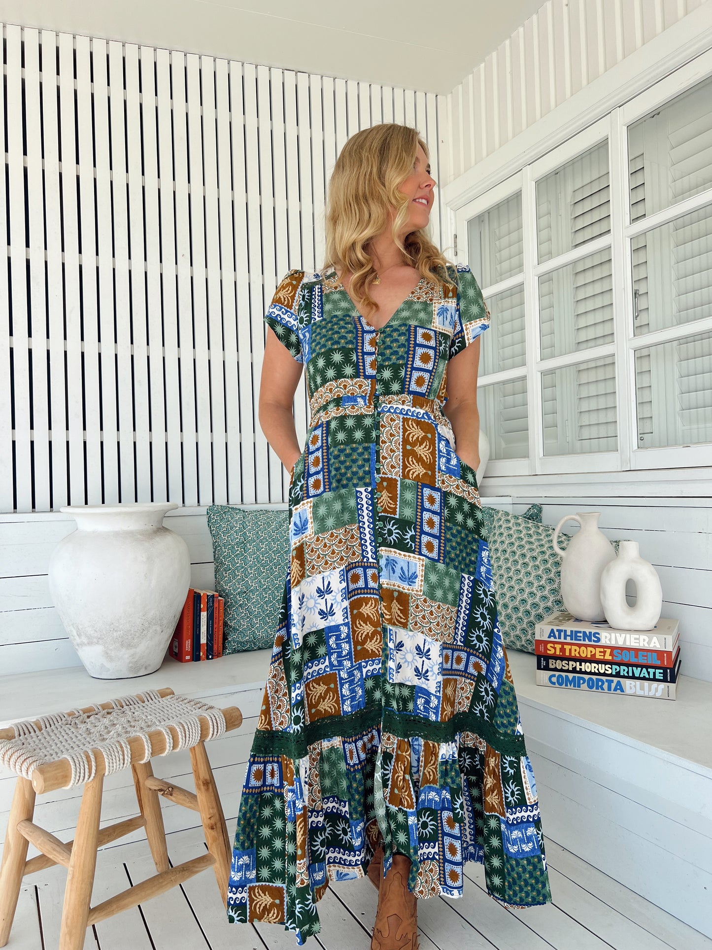 Carmen Maxi Dress - Emerald Cove
