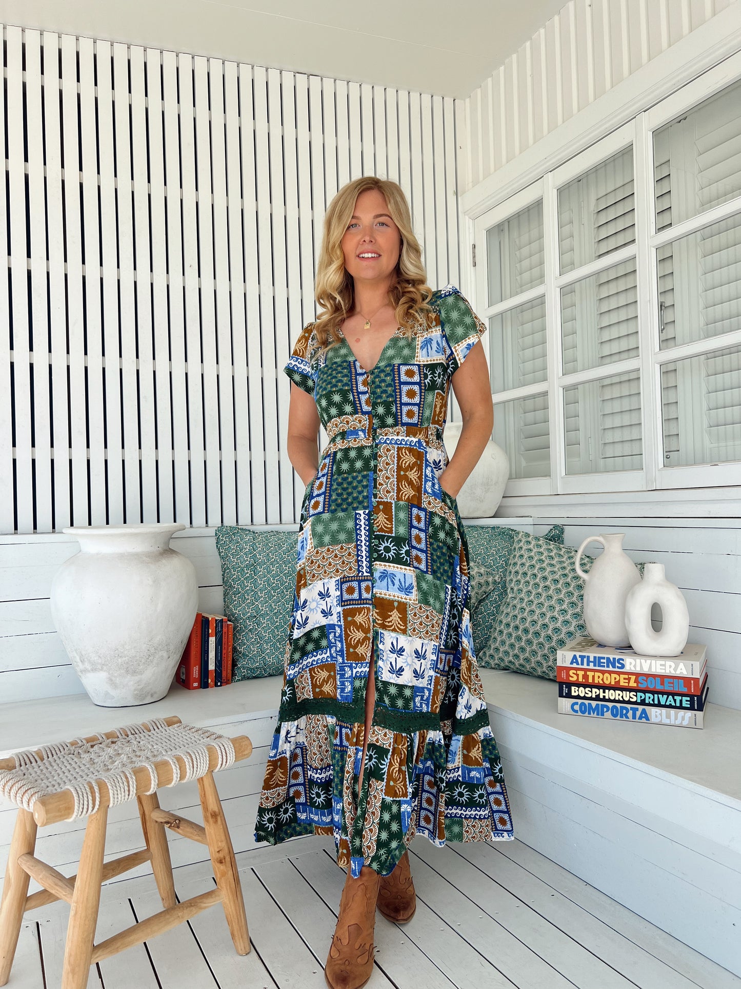 Carmen Maxi Dress - Emerald Cove