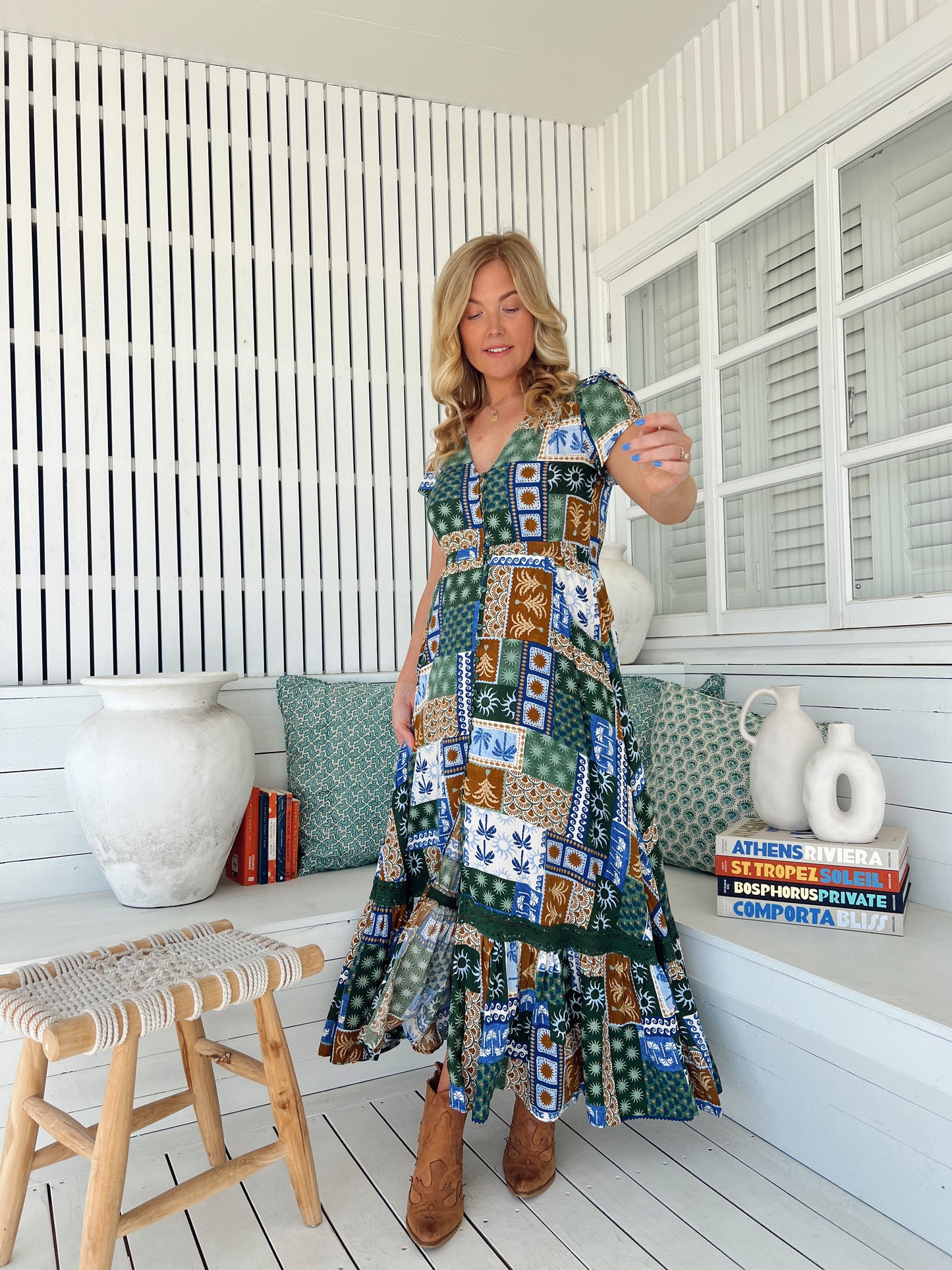 Carmen Maxi Dress - Emerald Cove