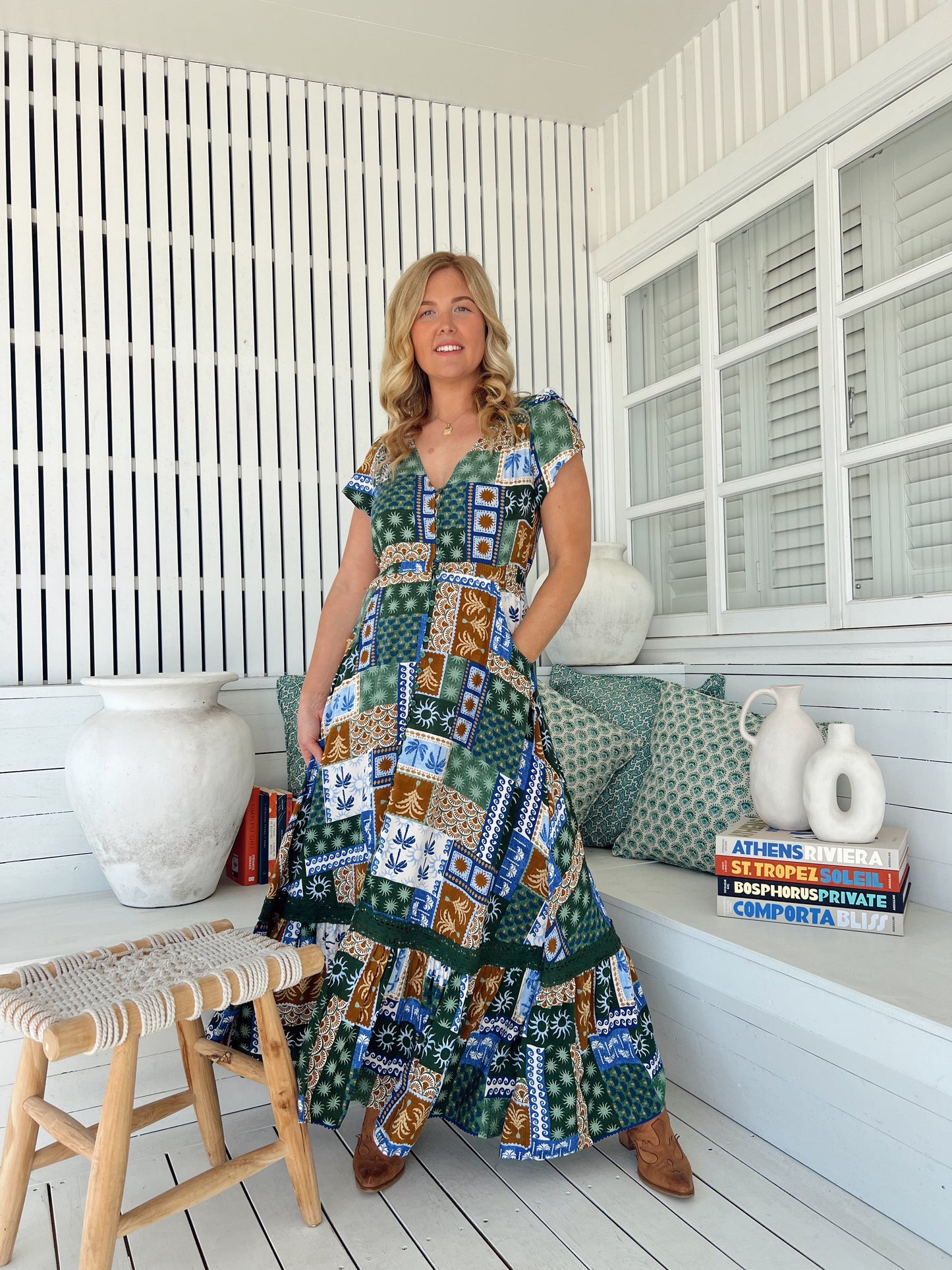 Carmen Maxi Dress - Emerald Cove