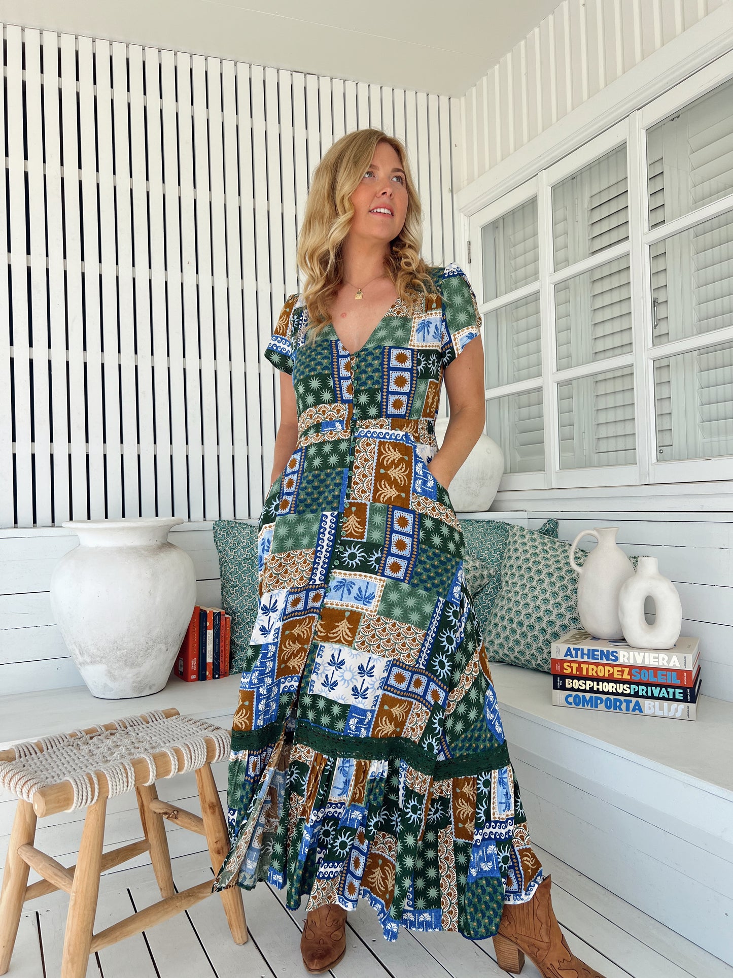 Carmen Maxi Dress - Emerald Cove