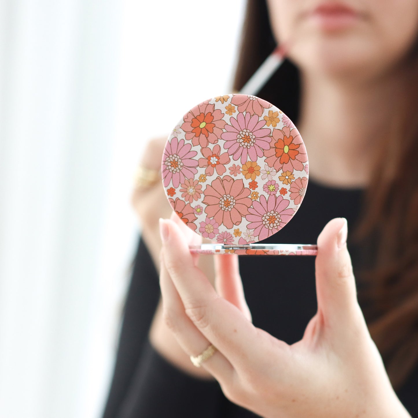 Handbag Accessories Compact Mirror - Flowers
