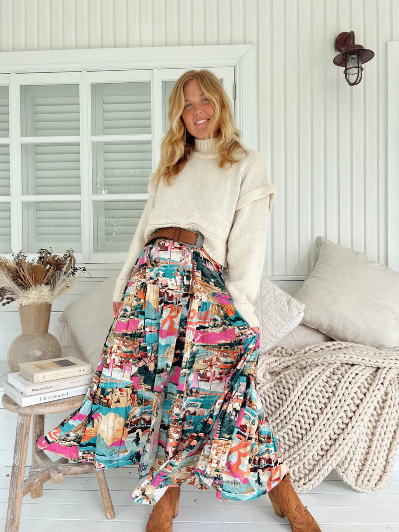 Tessa Maxi Dress - Rome Print