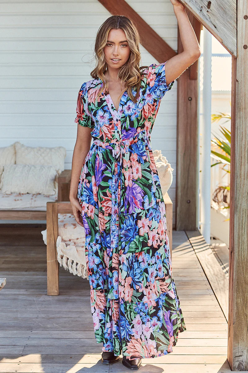 June Maxi Dress - Midnight Tropics