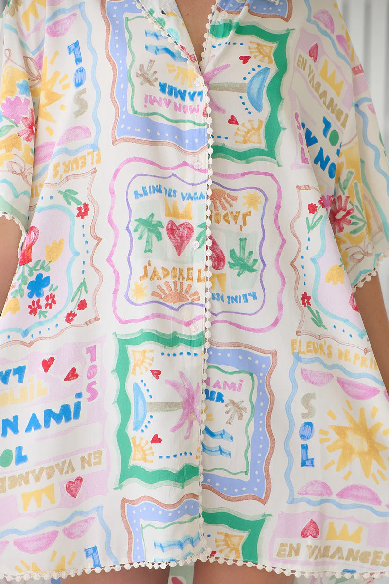 Dustin Shirt Dress - La Mer Print