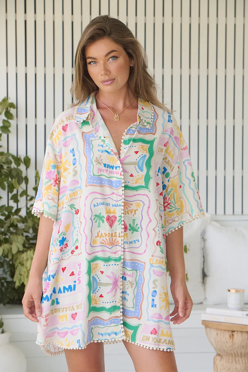 Dustin Shirt Dress - La Mer Print