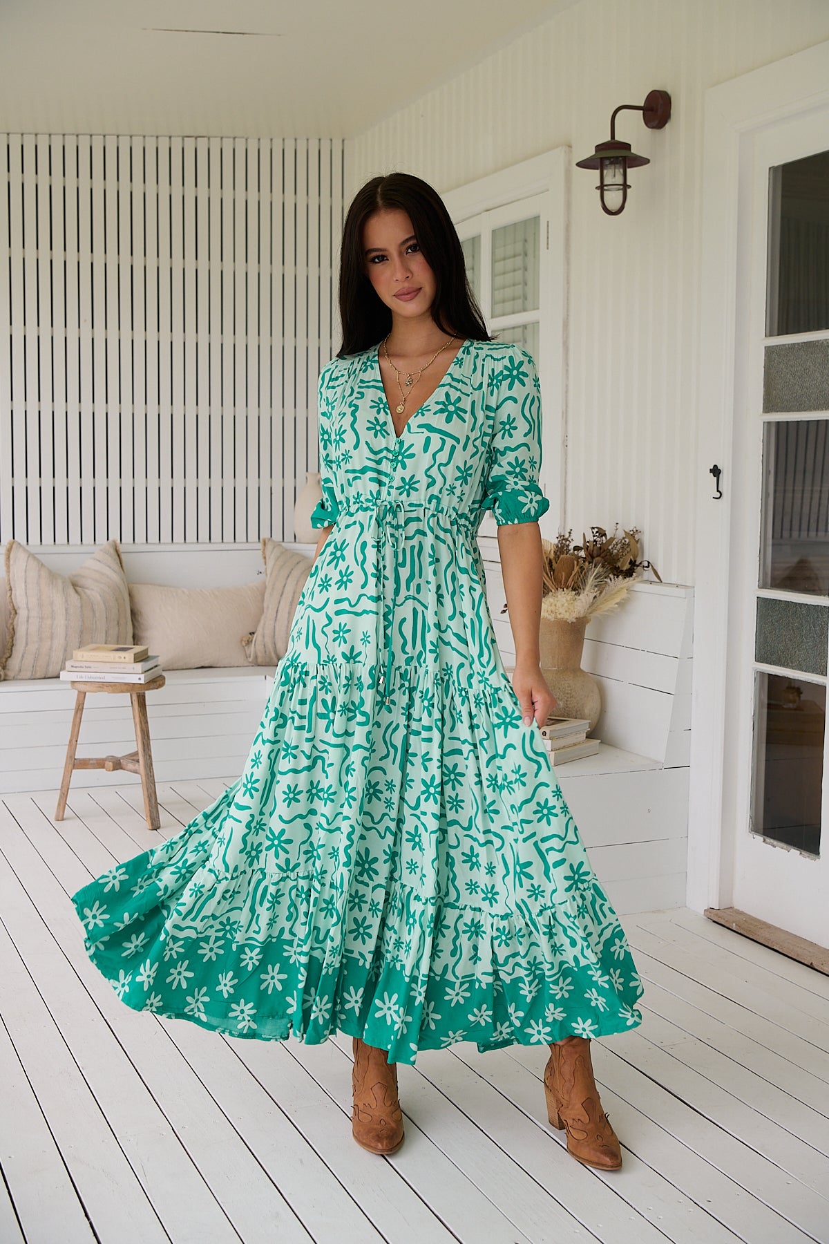 Tessa Maxi Dress - Mint Spritz