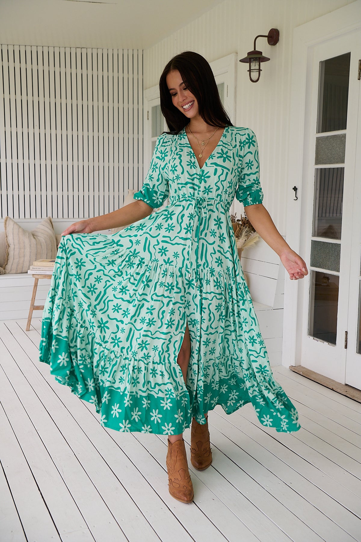 Tessa Maxi Dress - Mint Spritz