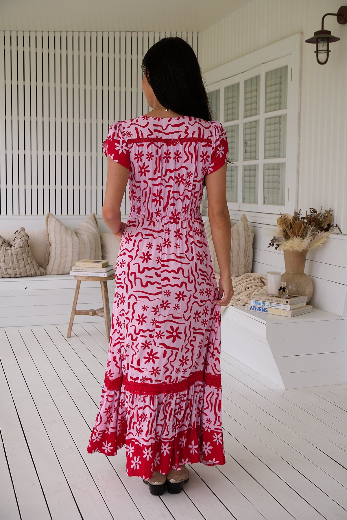 Carmen Maxi Dress - Strawberry Spritz
