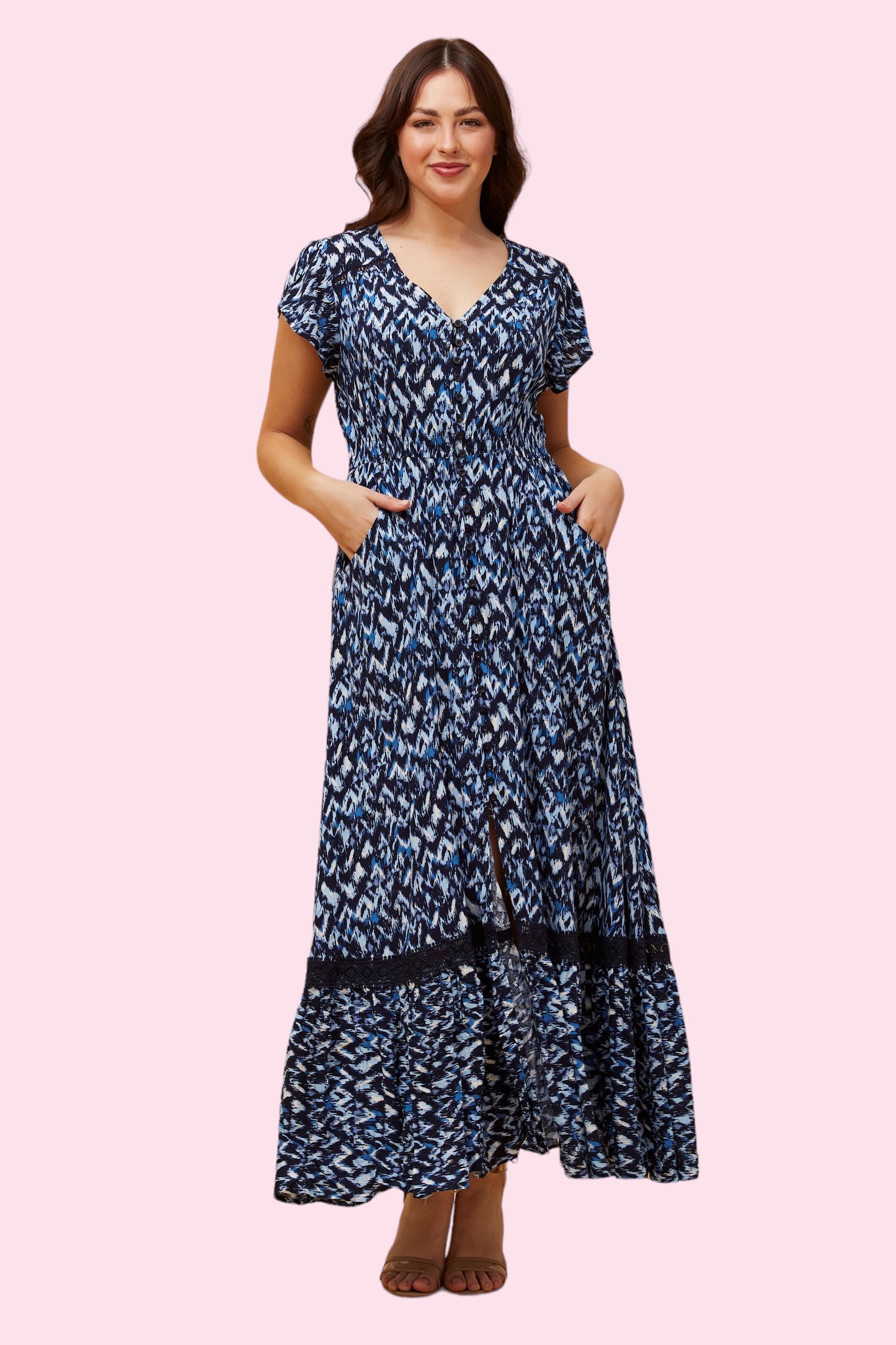 Cleo Maxi - Navy Print