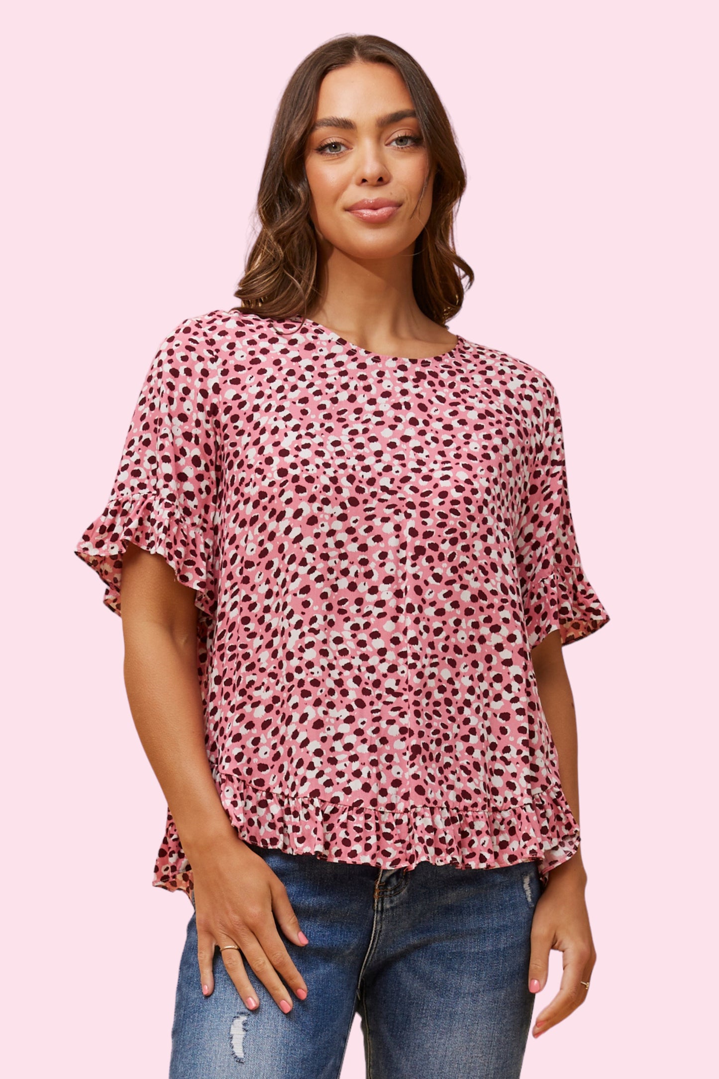 Tania Frill Top - Pink
