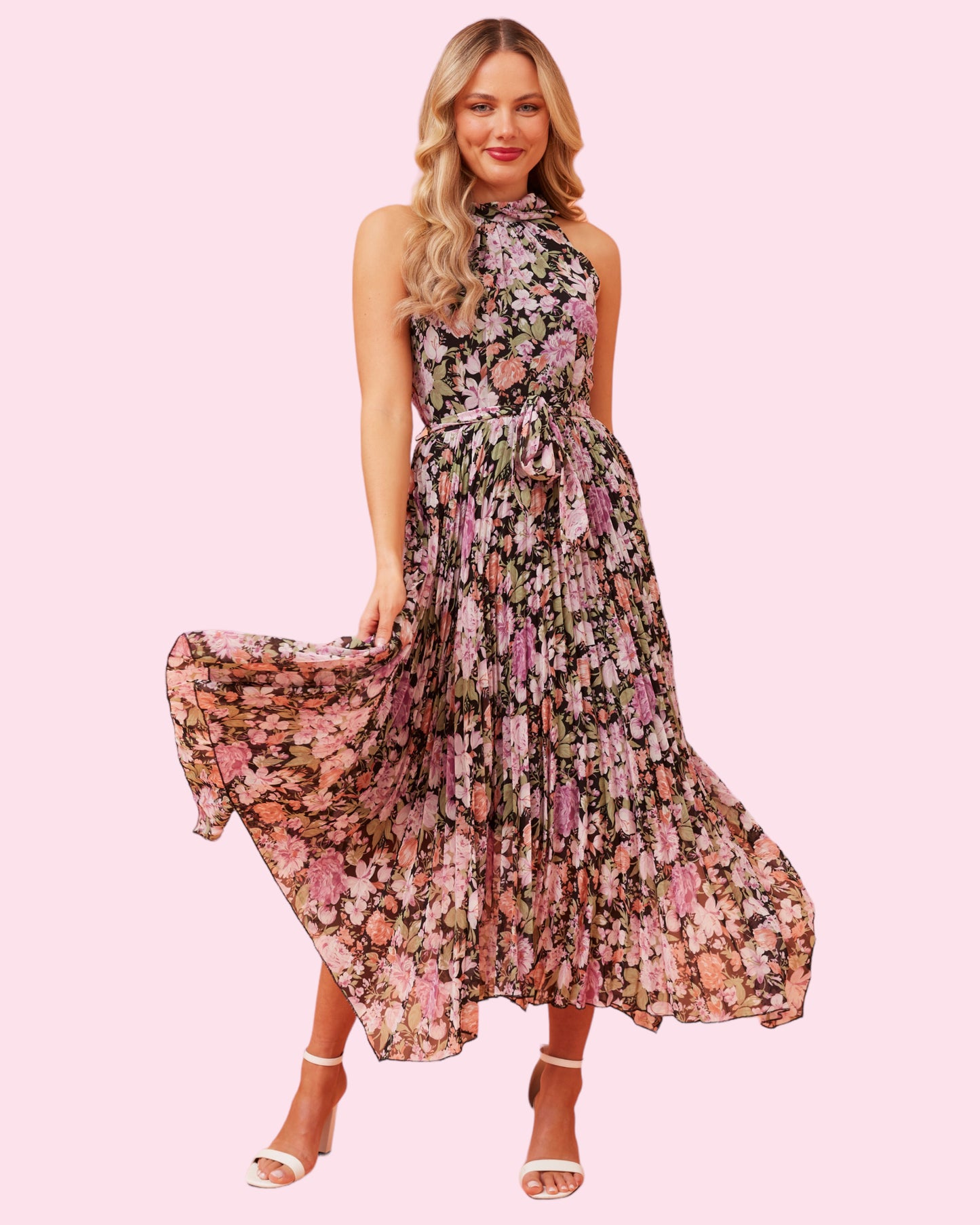 Georgie Black Floral Dress