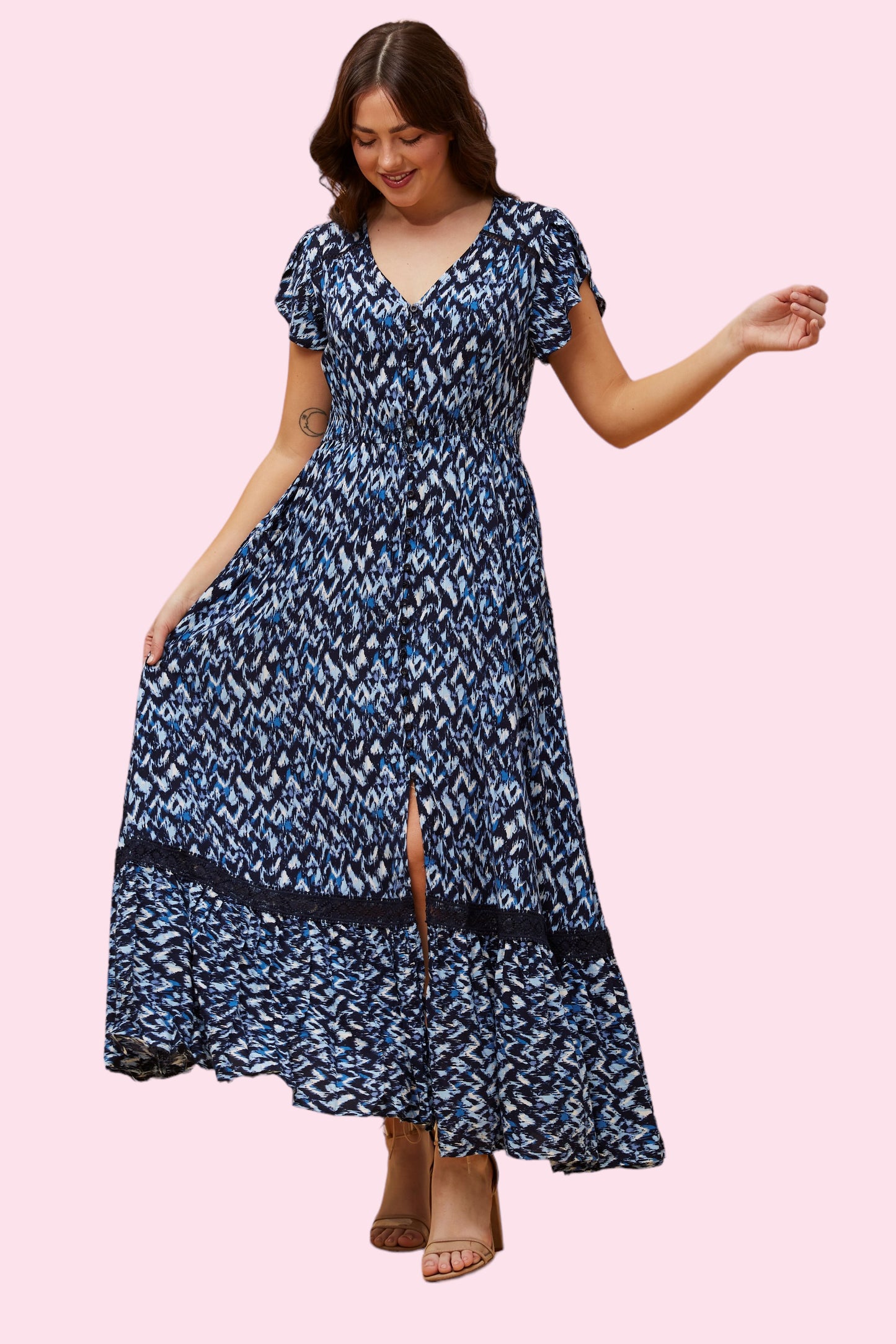 Cleo Maxi - Navy Print