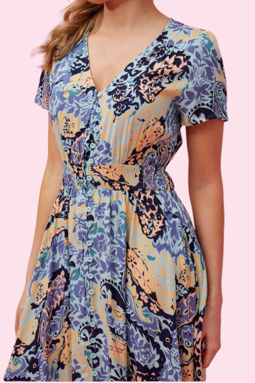 Anna Maxi Dress - Blue Print