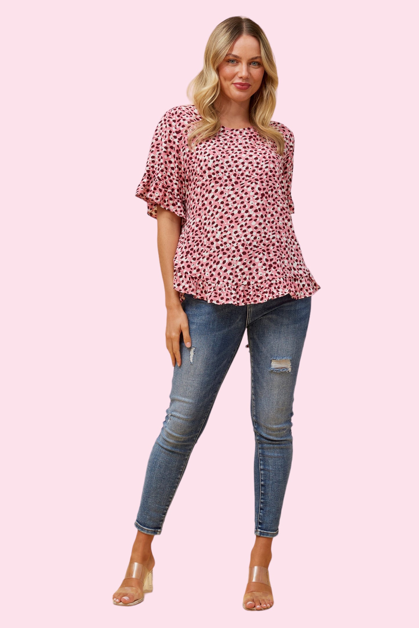 Tania Frill Top - Pink