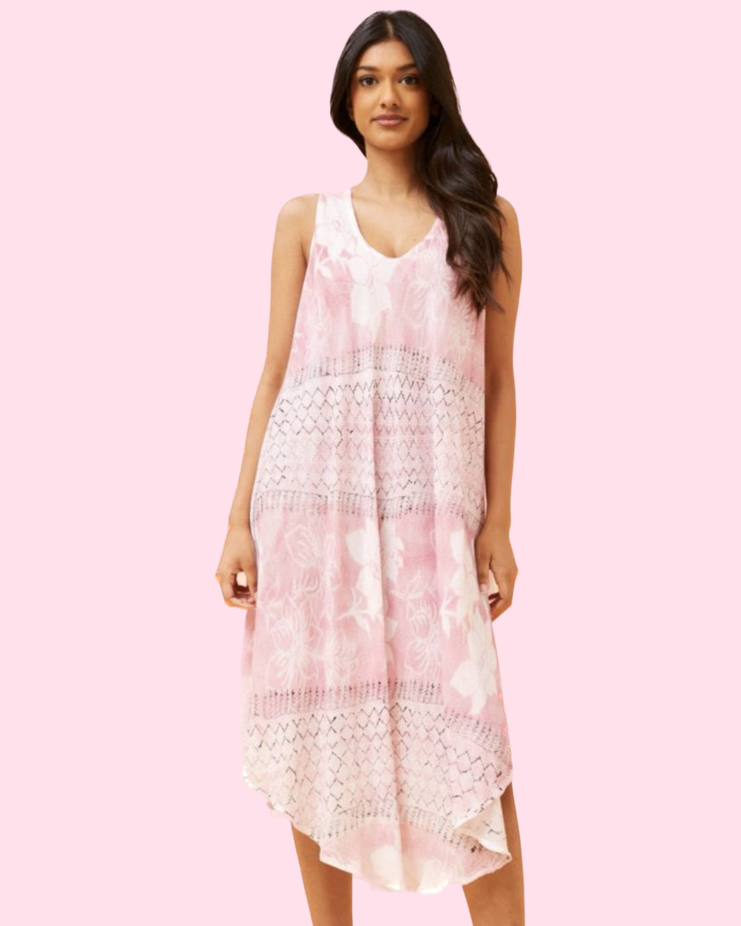 Aleah Umbrella Midi Dress PINK