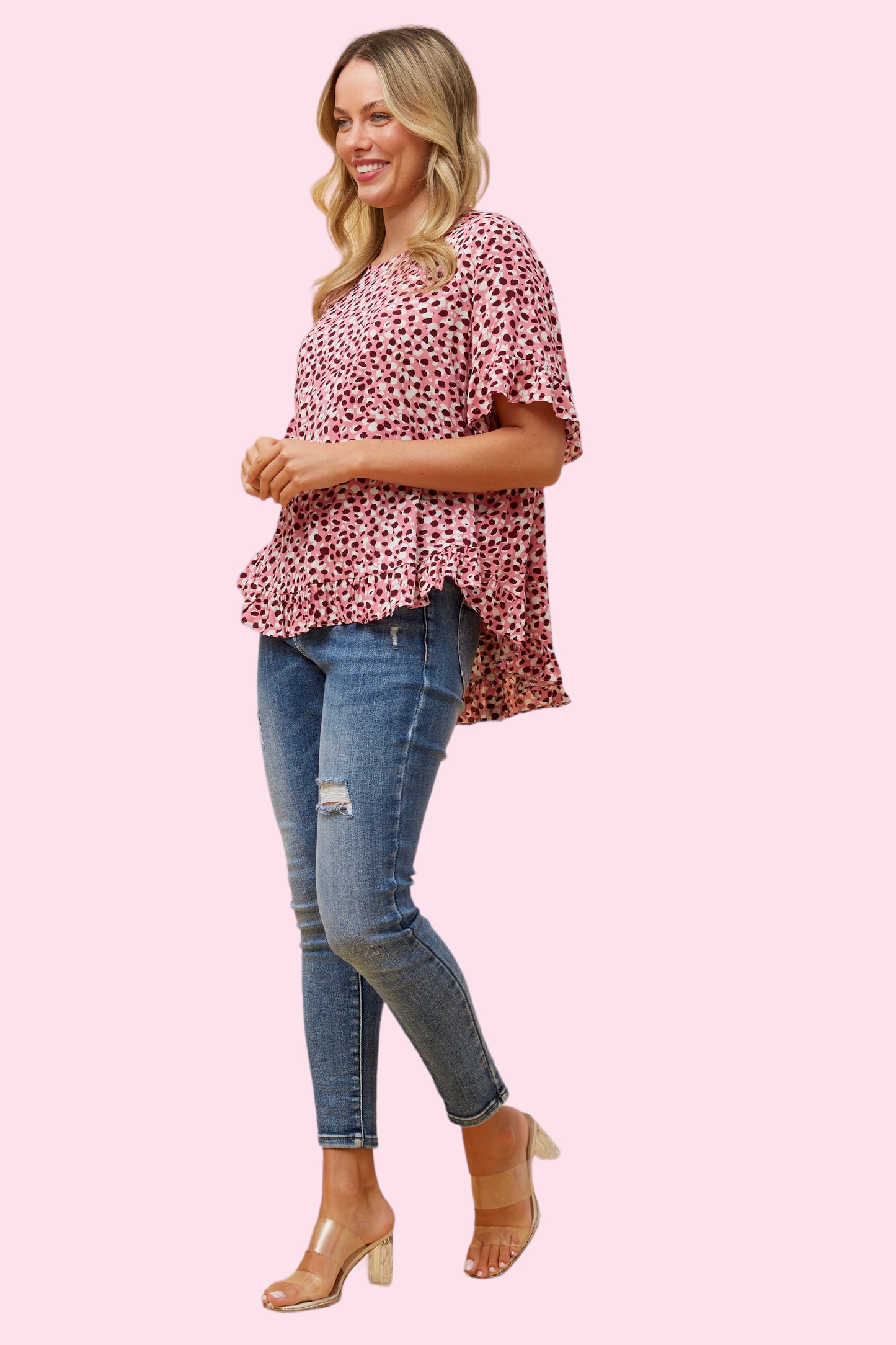 Tania Frill Top - Pink