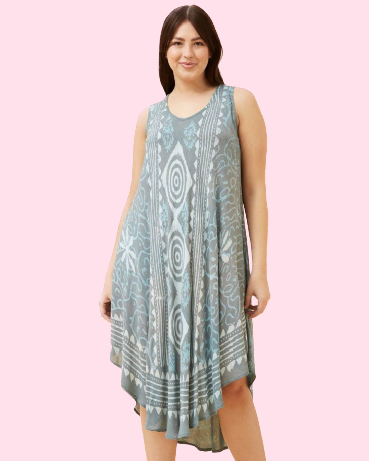 Aleah Umbrella Midi Dress TURQUOISE