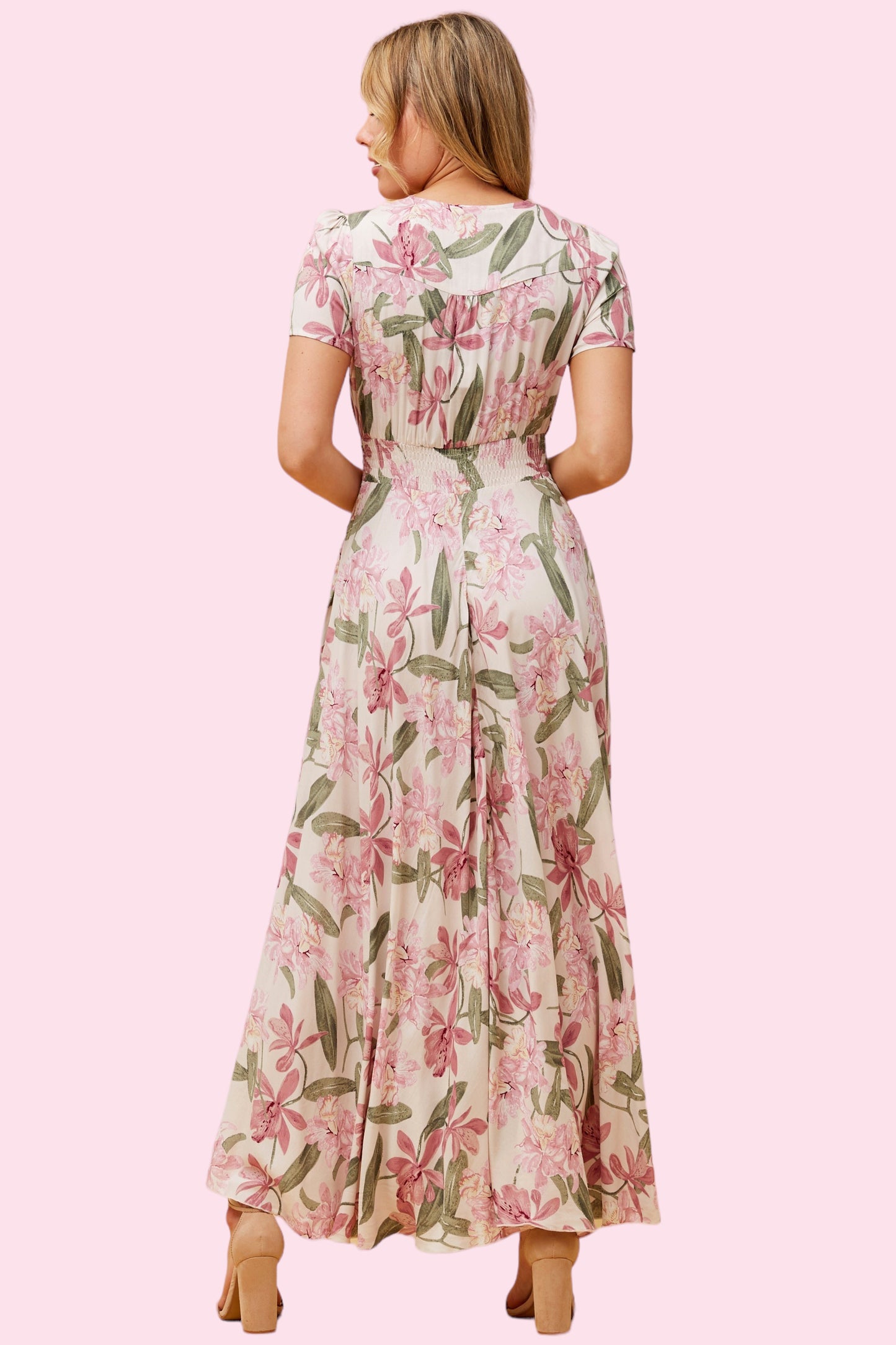 Anna Maxi Dress - Pink Floral