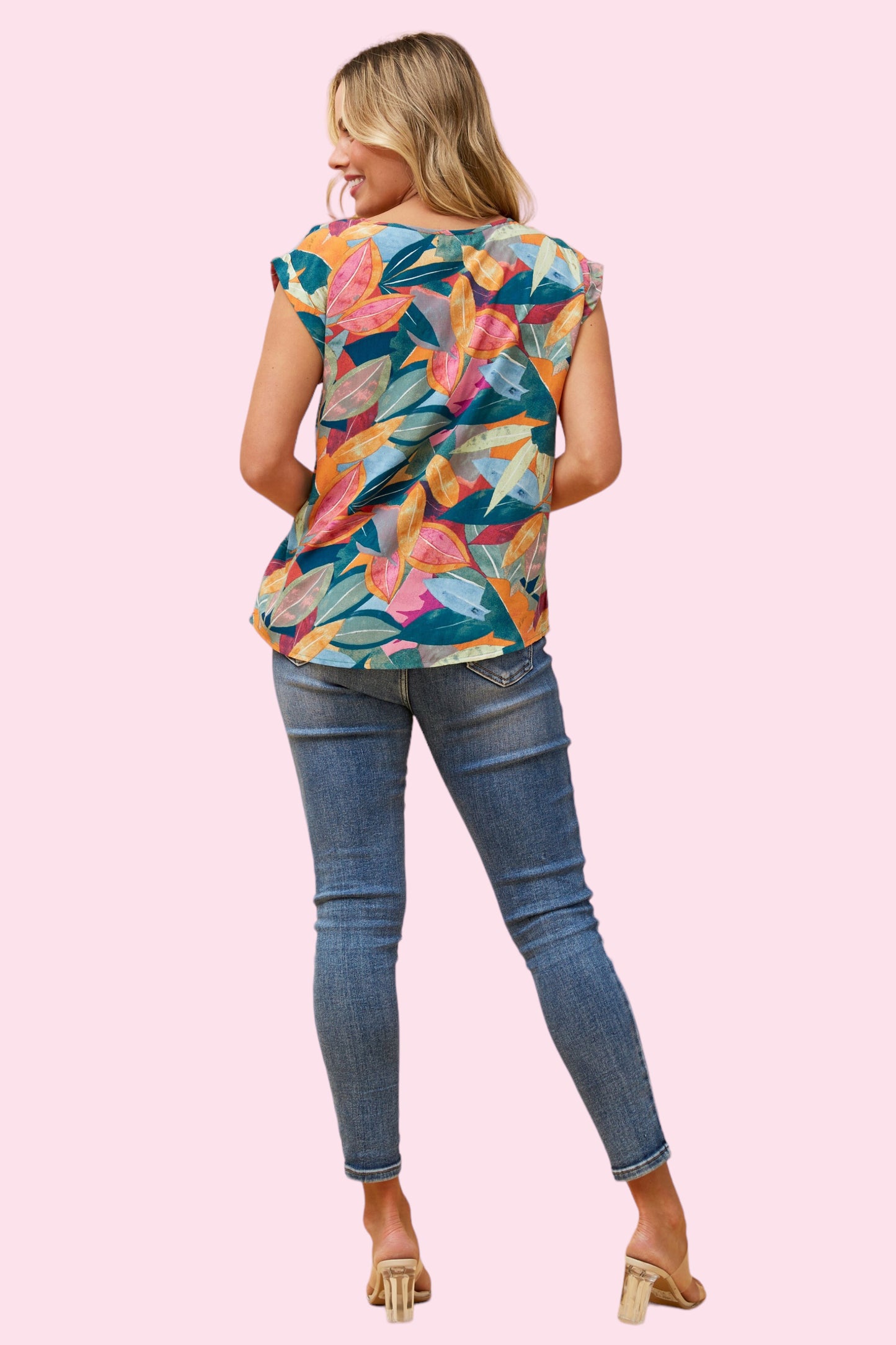 Tabitha Top - Leaf Print