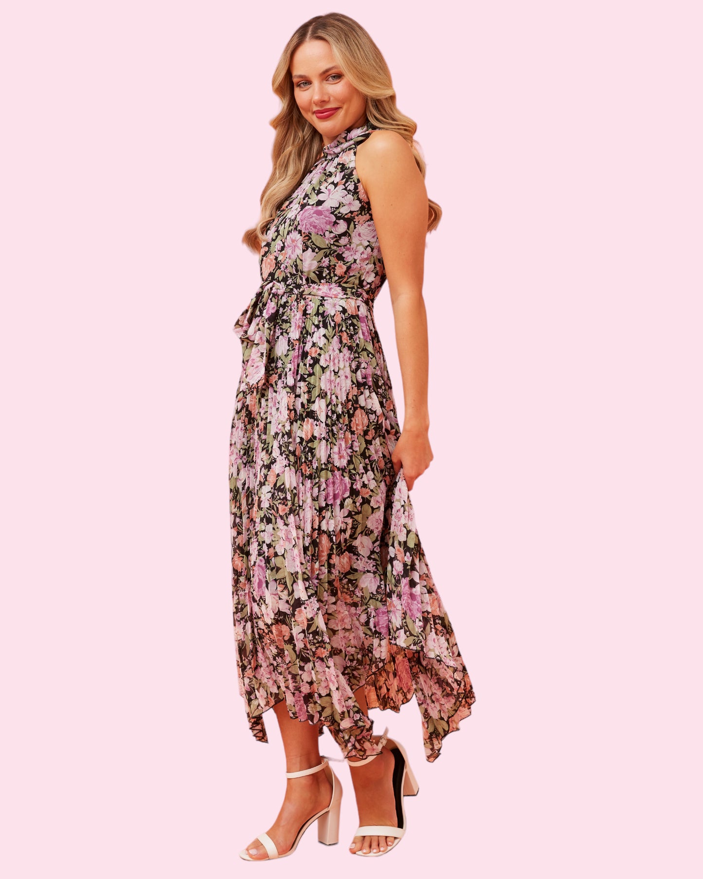 Georgie Black Floral Dress