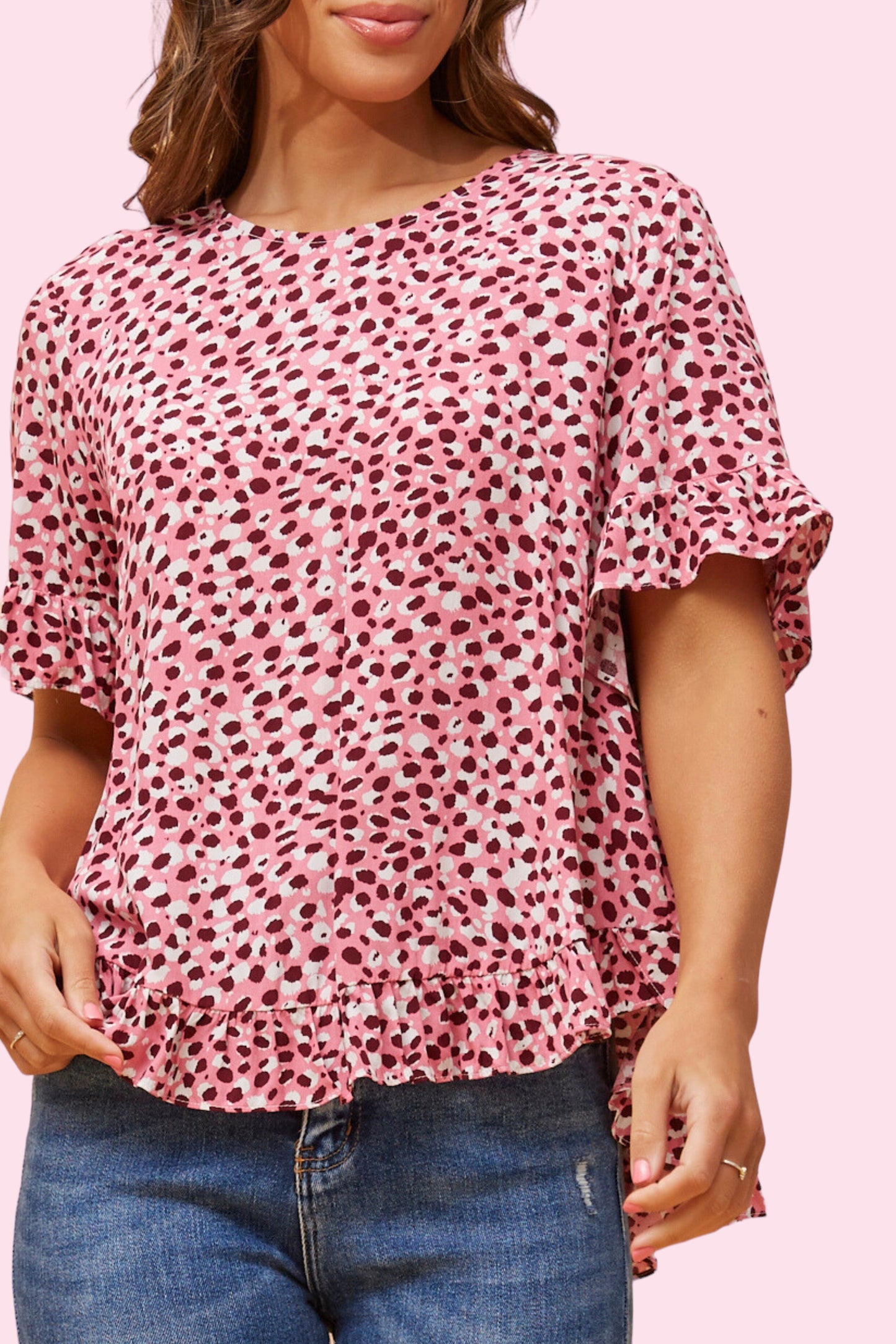 Tania Frill Top - Pink