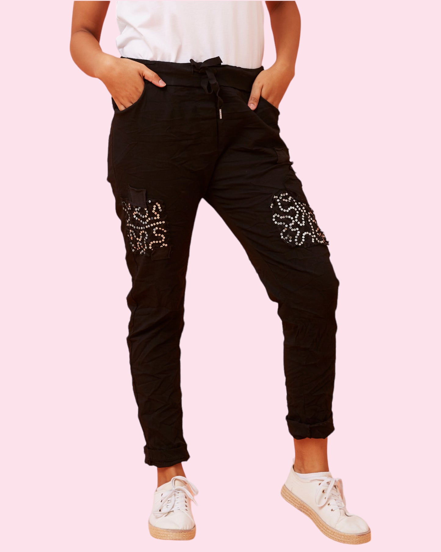 Serenity Sequin Pants - BLACK