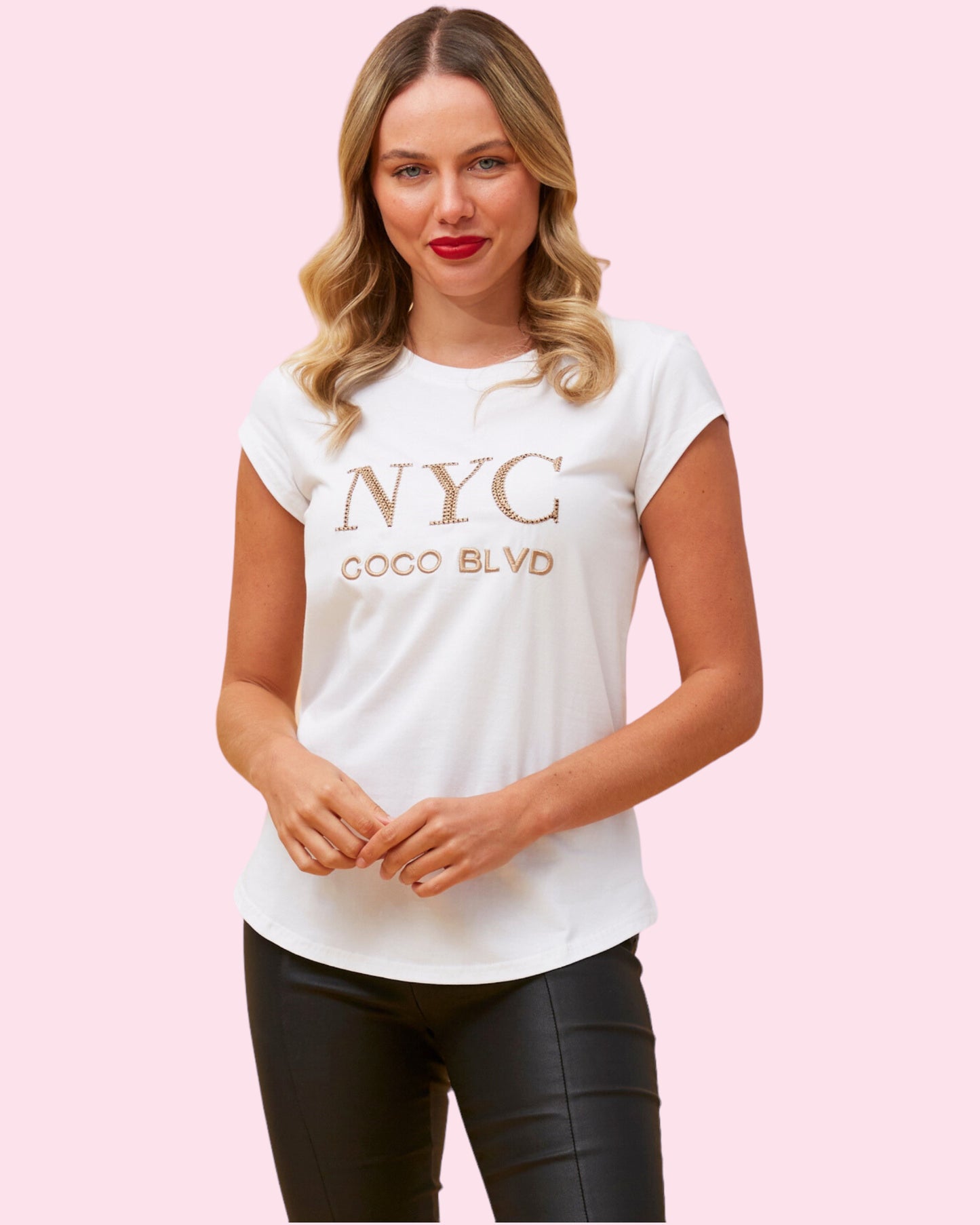 NYC Embroided Tee - White