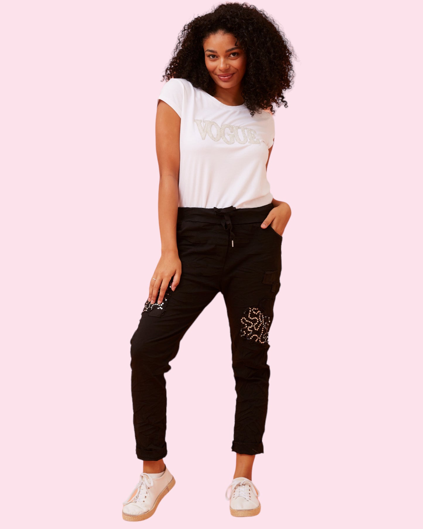 Serenity Sequin Pants - BLACK