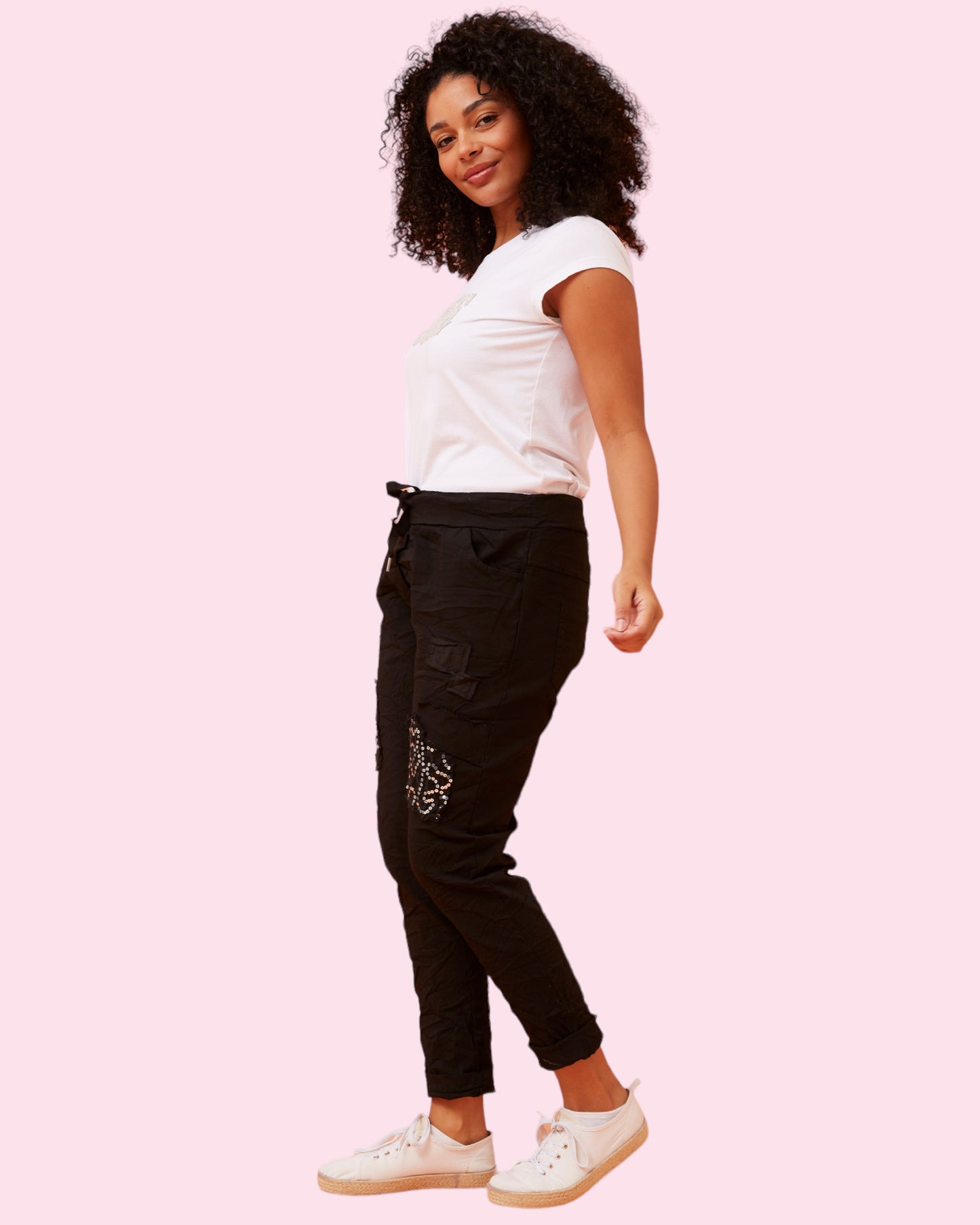 Serenity Sequin Pants - BLACK