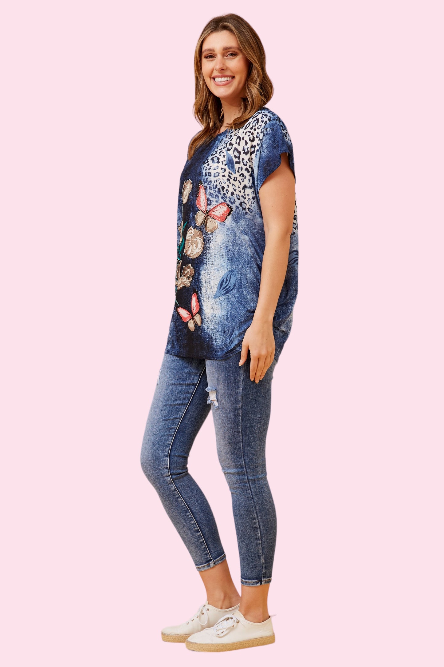 Lina Butterfly Top - Blue