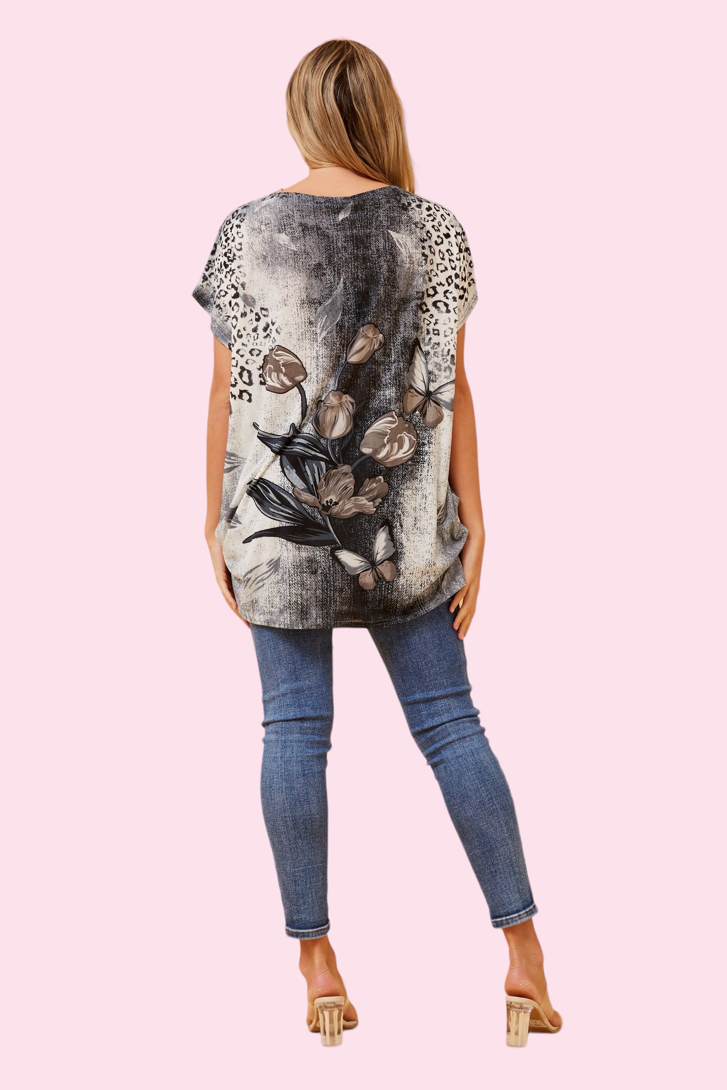 Lina Butterfly Top - Grey