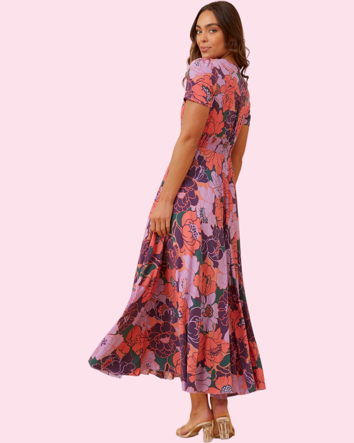 Anna Maxi Dress - Purple Floral