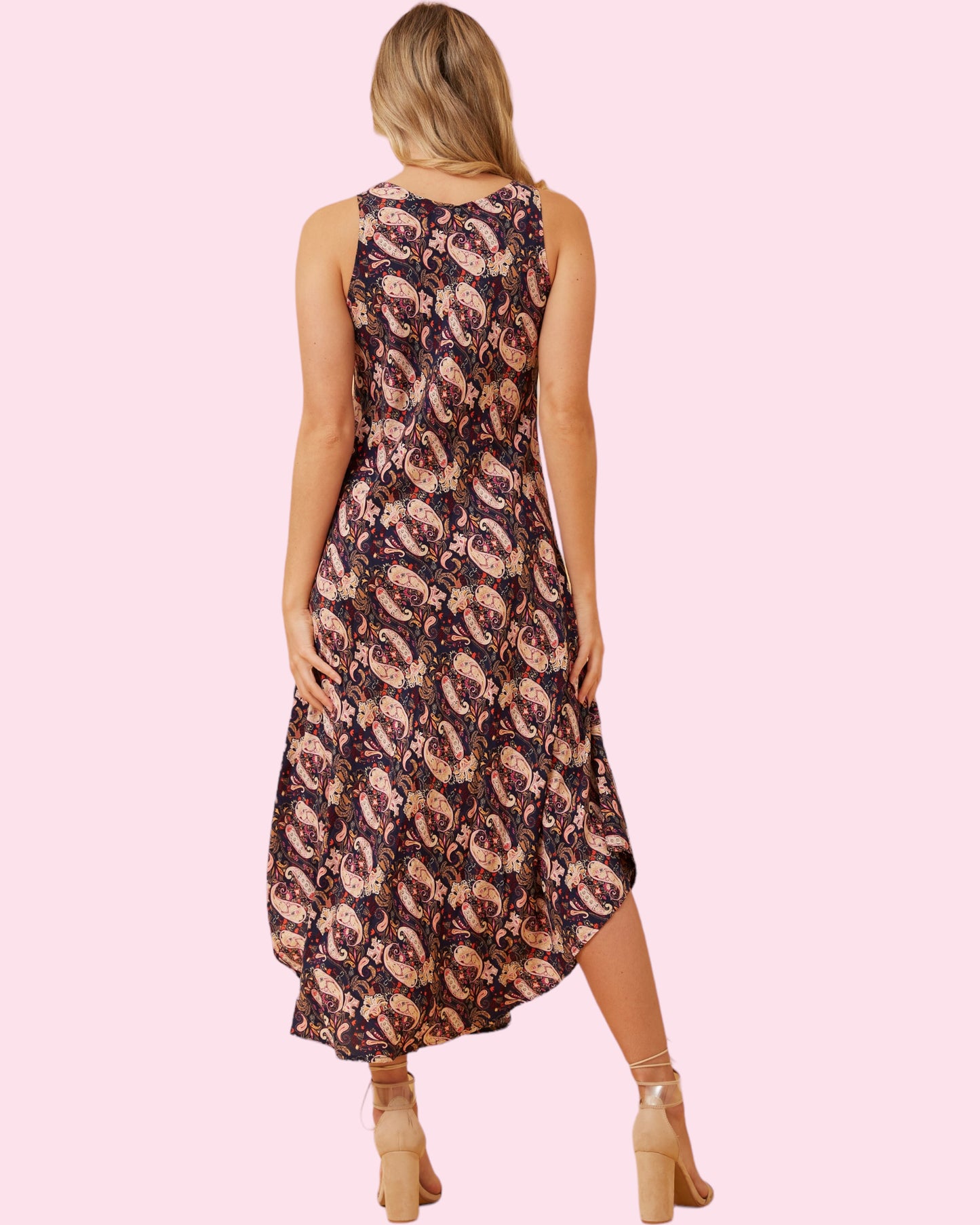 Maya Umbrella Dress - PINK/NAVY