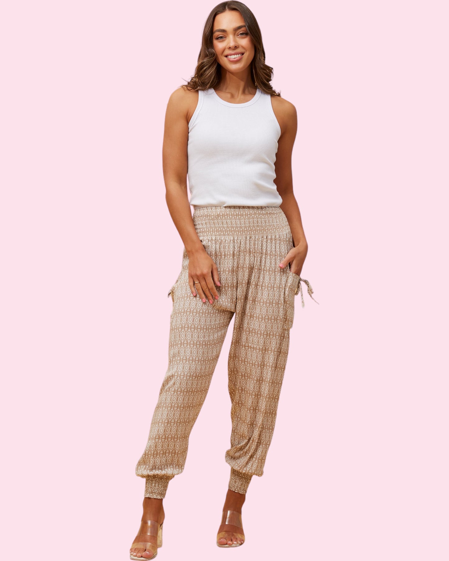 Harem Pant BEIGE PRINT