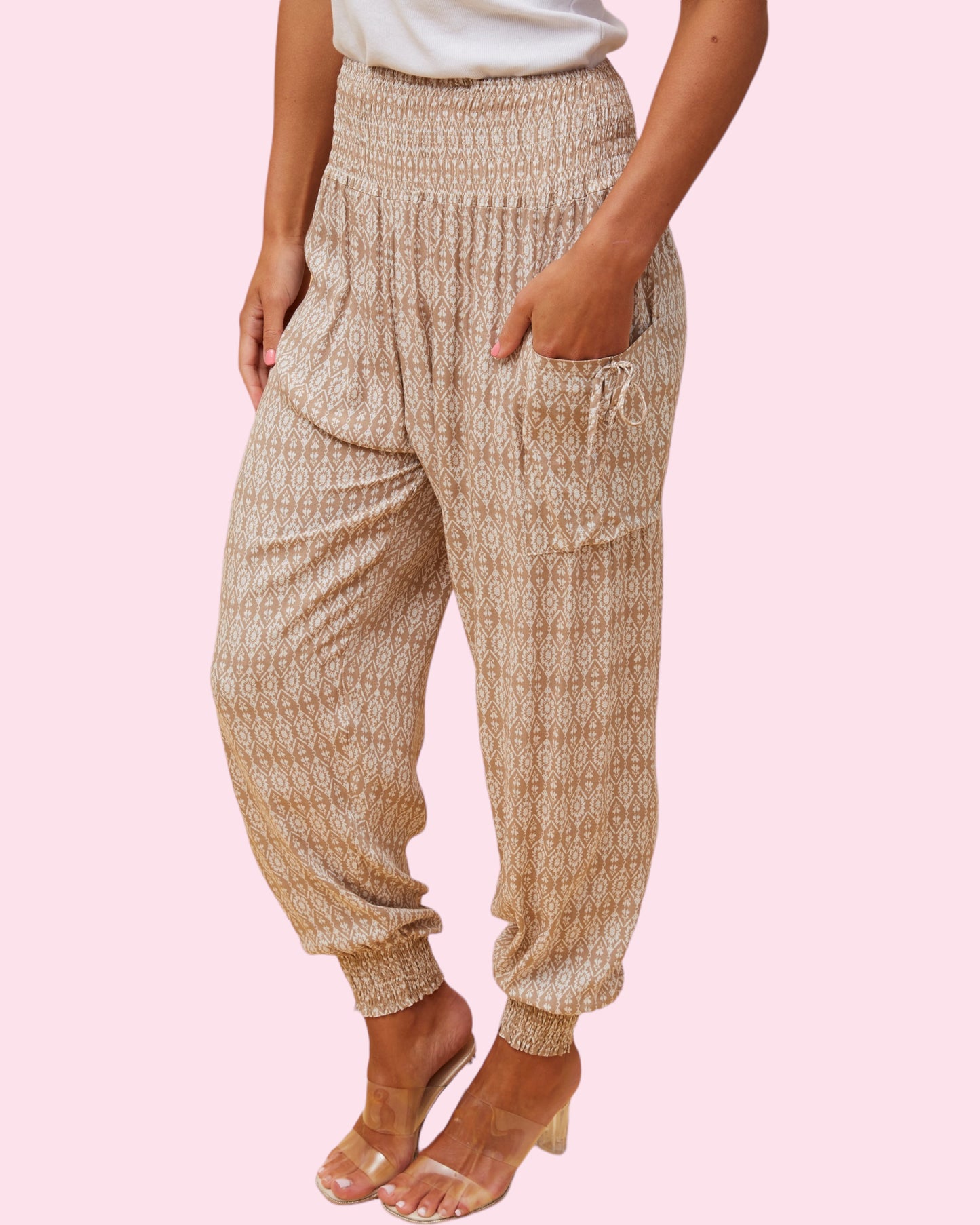 Harem Pant BEIGE PRINT