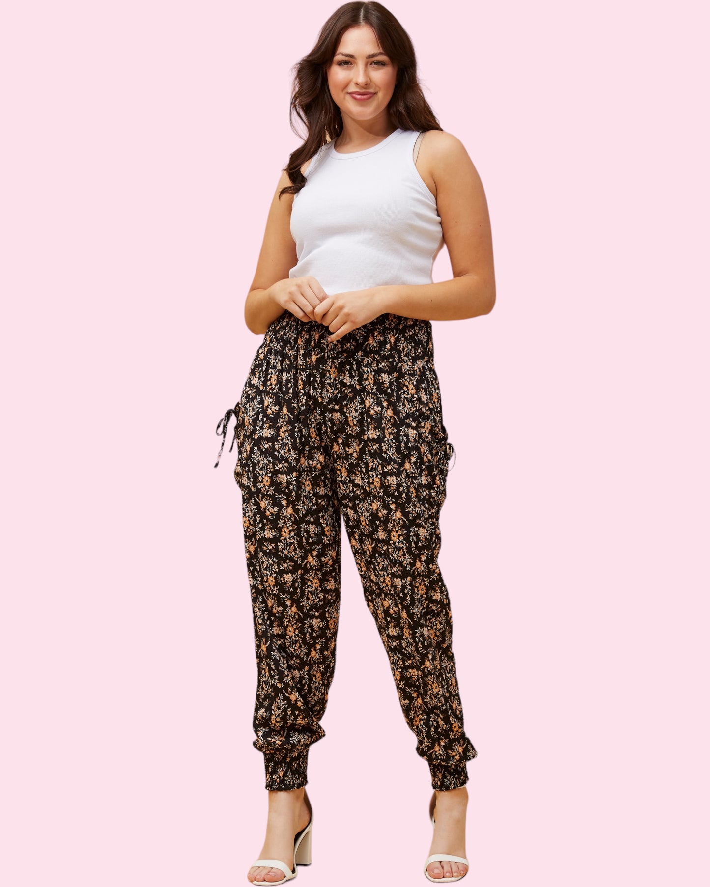 Harem Pant BLACK/BROWN PRINT