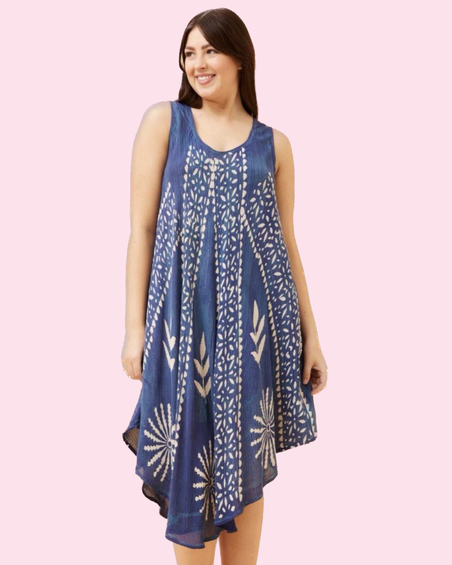 Aleah Umbrella Midi Dress NAVY