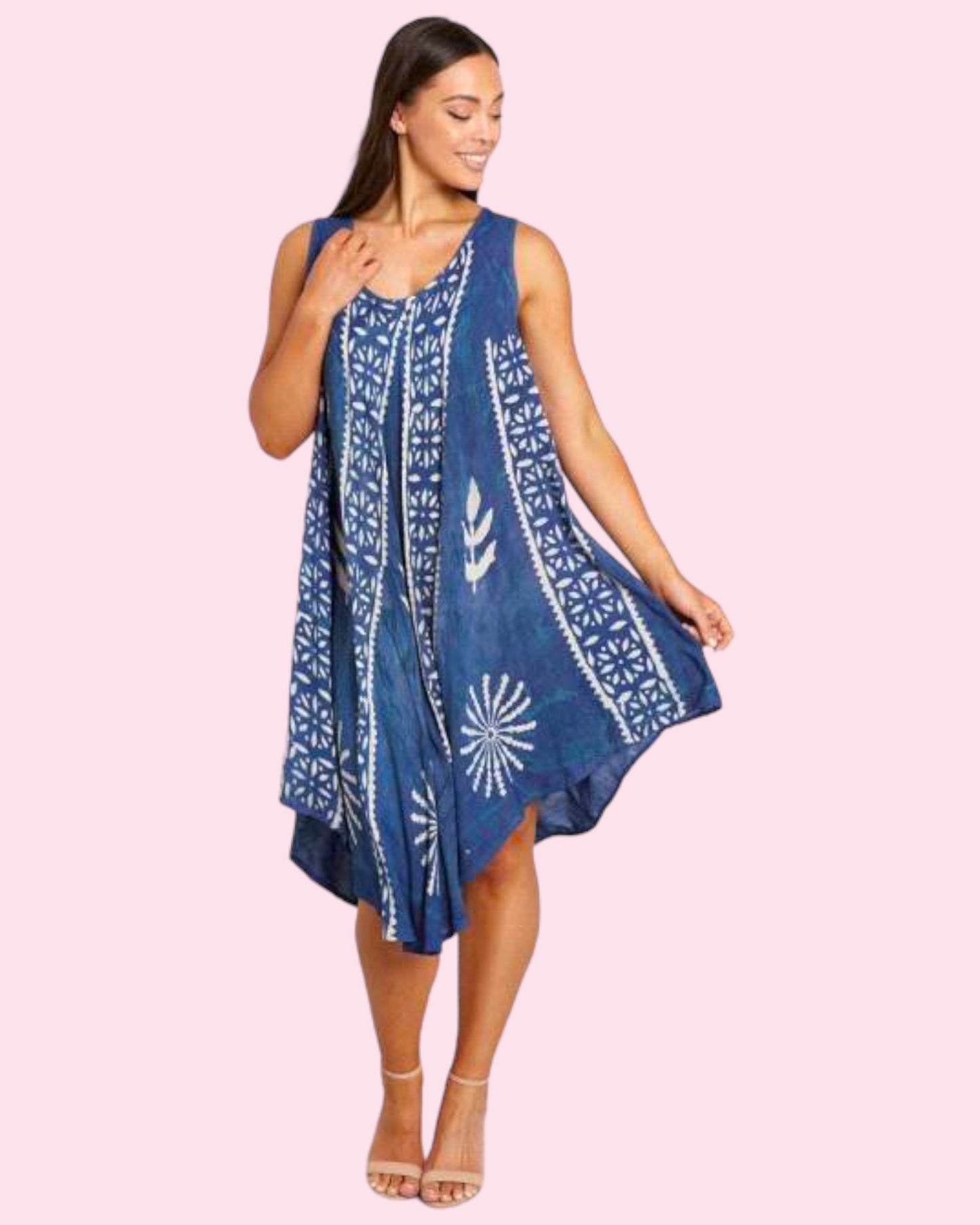 Aleah Umbrella Midi Dress NAVY
